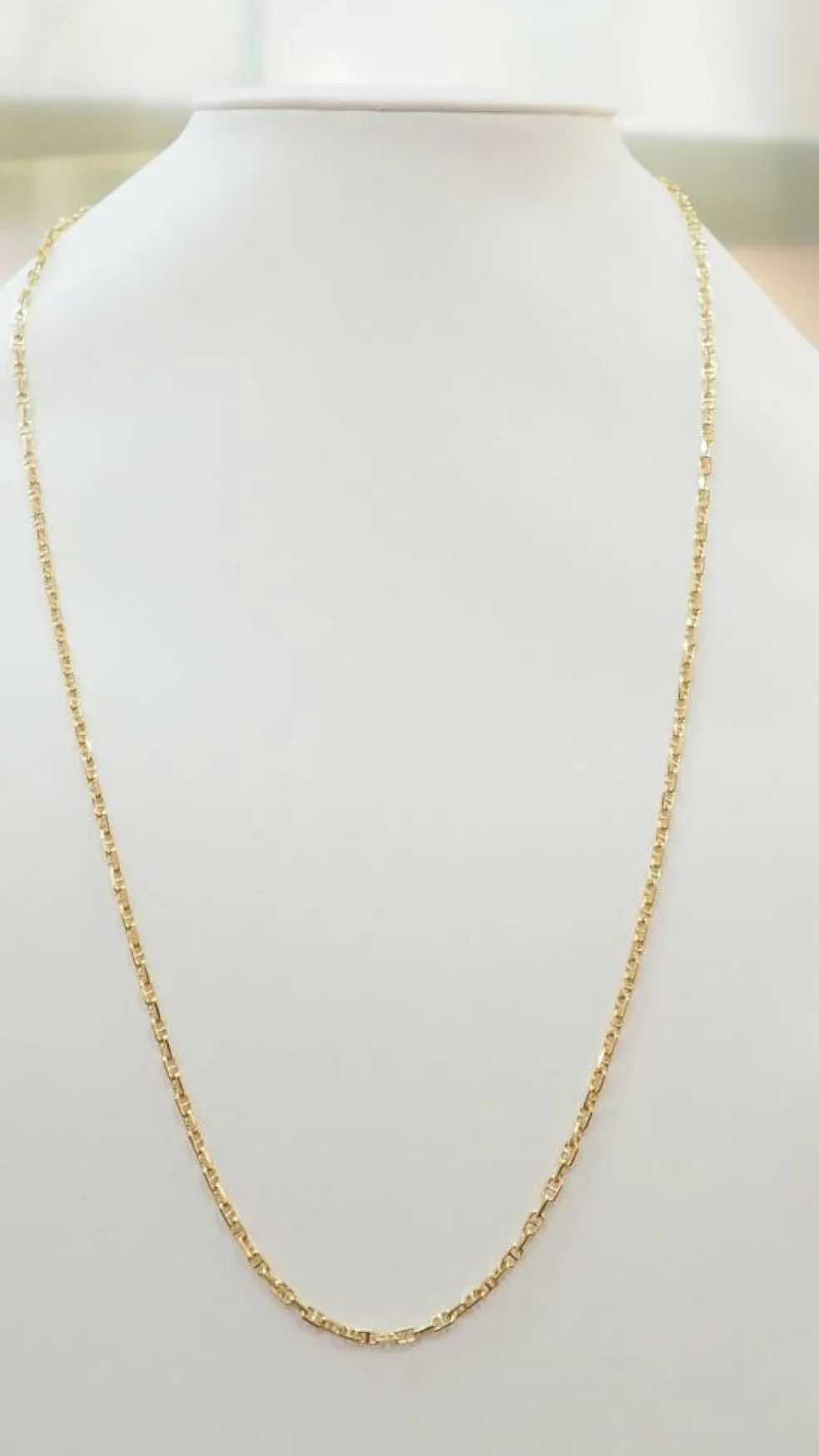 Sautoir maille marine limée en or jaune