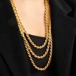 Sautoir maille torsadée