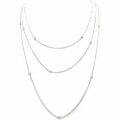 Sautoir or blanc diamants