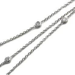 Sautoir or blanc diamants