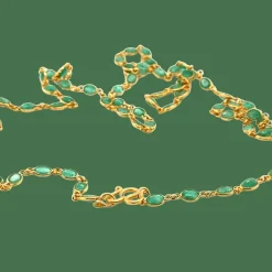 Sautoir or jaune émeraudes