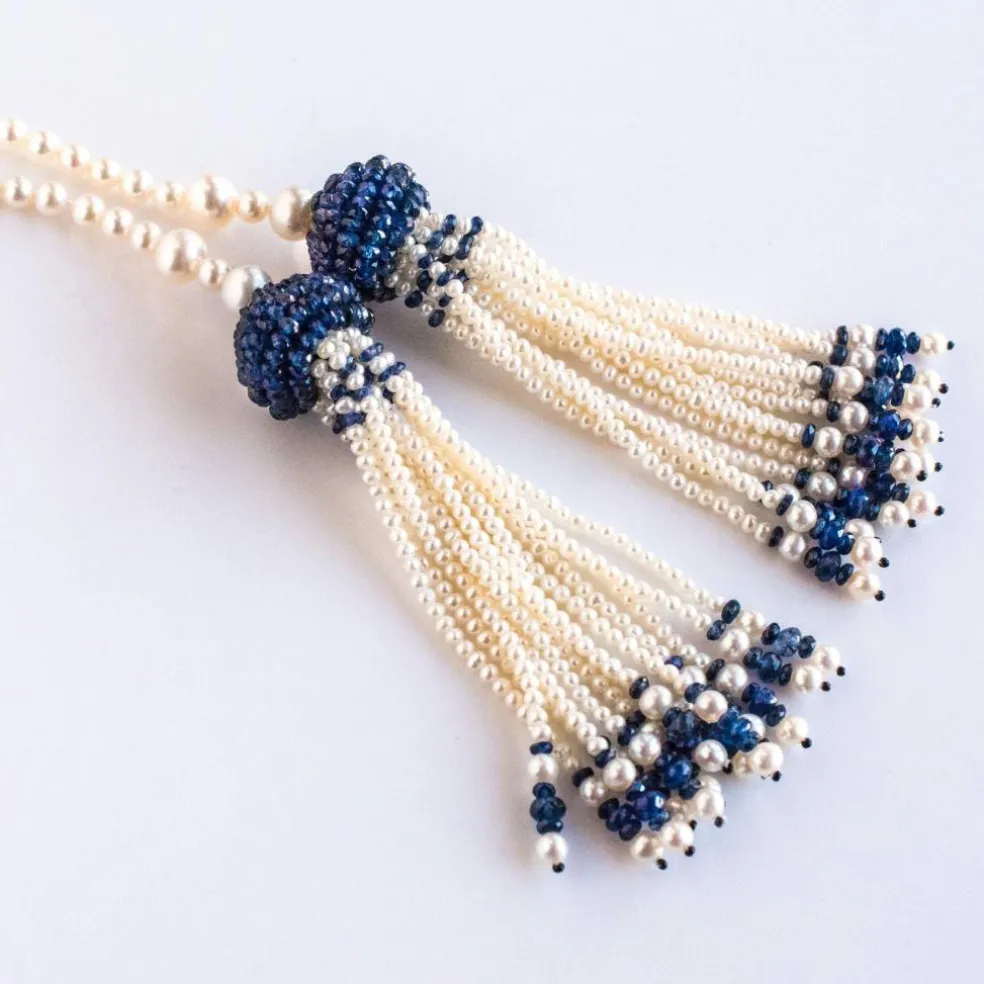 Sautoir Perles et Saphirs