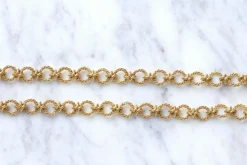 Sautoir vintage, maille corde, en or jaune