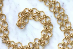 Sautoir vintage, maille corde, en or jaune