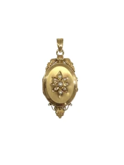 Savard - Médaillon Photo Or Et Perles Napoléon III