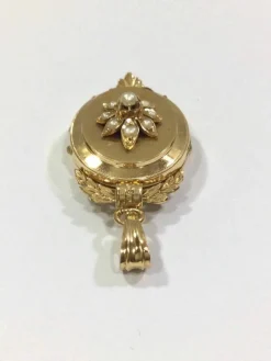 Savard - Médaillon Photo Or Et Perles Napoléon III