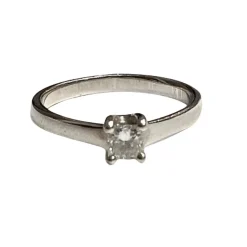 Solitaire - Collier contemporain en or 18 carats du XXe siècle avec diamant