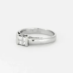 Solitaire - Diamant et or gris