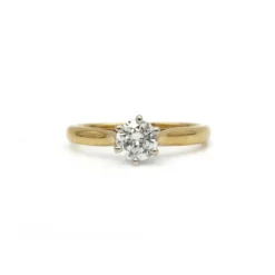 Solitaire - Or jaune et diamant