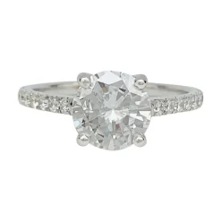 Solitaire accompagné, diamant 1,53 carat.