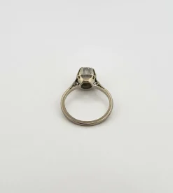 Solitaire ancien or blanc diamant