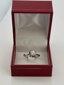 Solitaire ancien or blanc diamant