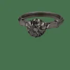 Solitaire ancien, platine diamant