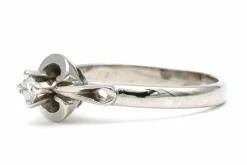 Solitaire Art Déco or blanc et diamant