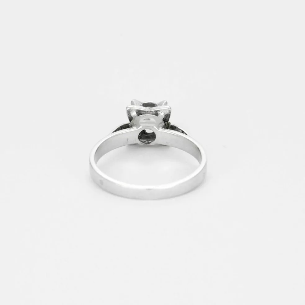 Solitaire Art Déco or blanc
