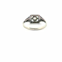 Solitaire Art Déco Or Blanc Diamant