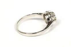 Solitaire Art Déco or blanc diamant (+-0.65ct)