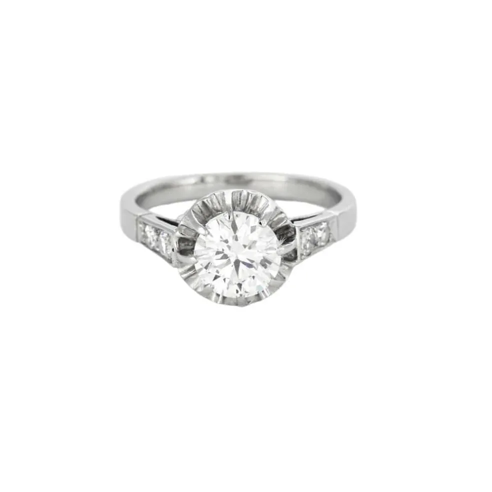 Solitaire Art déco platine et diamant