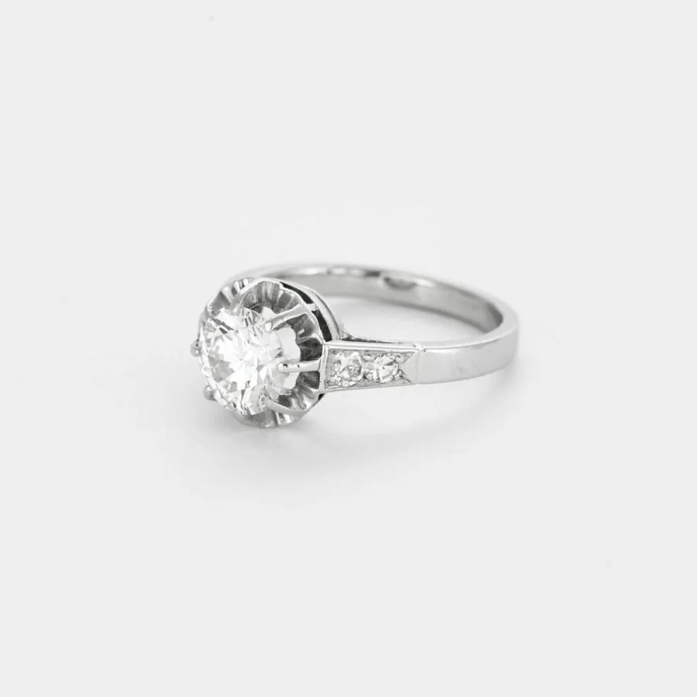 Solitaire Art déco platine et diamant