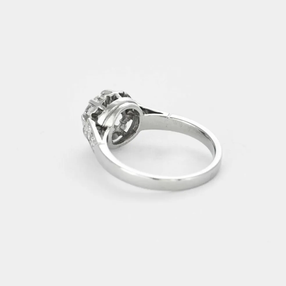 Solitaire Art déco platine et diamant