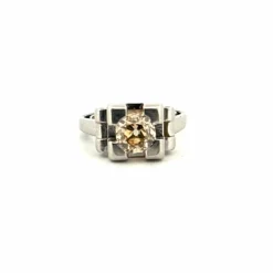 Solitaire Art-Déco Or Blanc Diamant