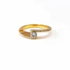 Solitaire design or jaune et diamant