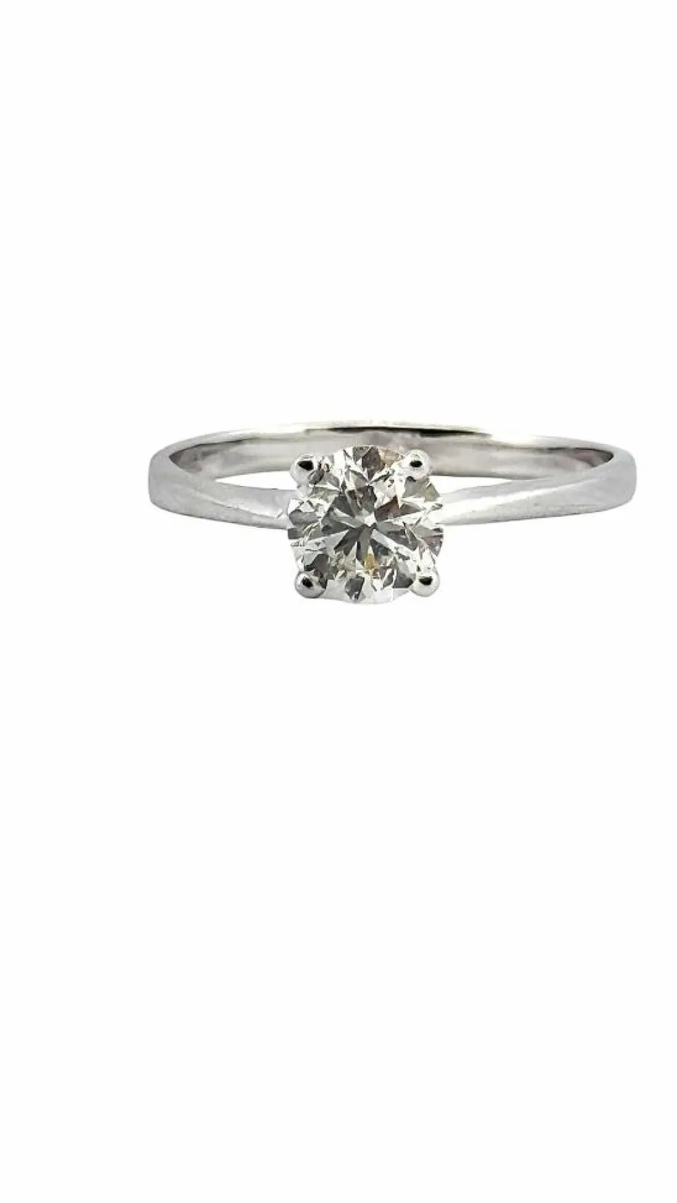 Solitaire diamant 1 carat , or blanc 18 carats