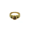 Solitaire diamant cognac et saphirs