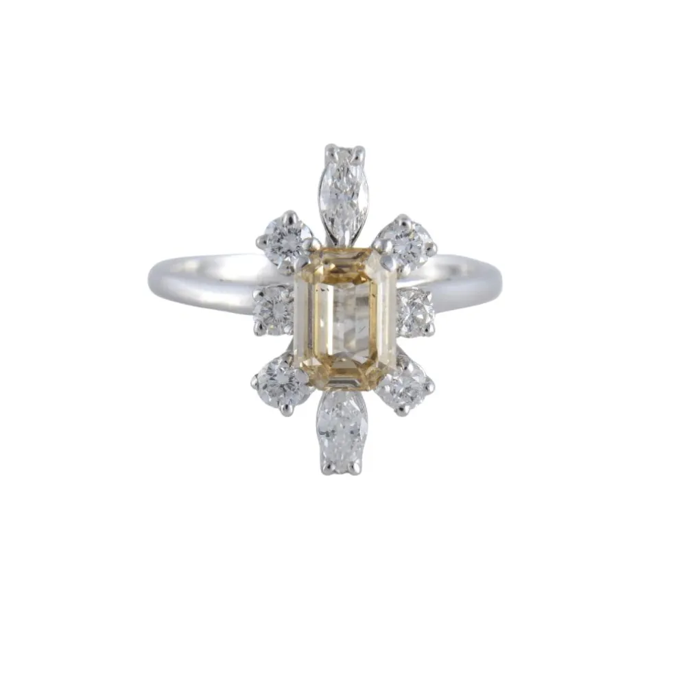 Solitaire diamant couleur naturelle