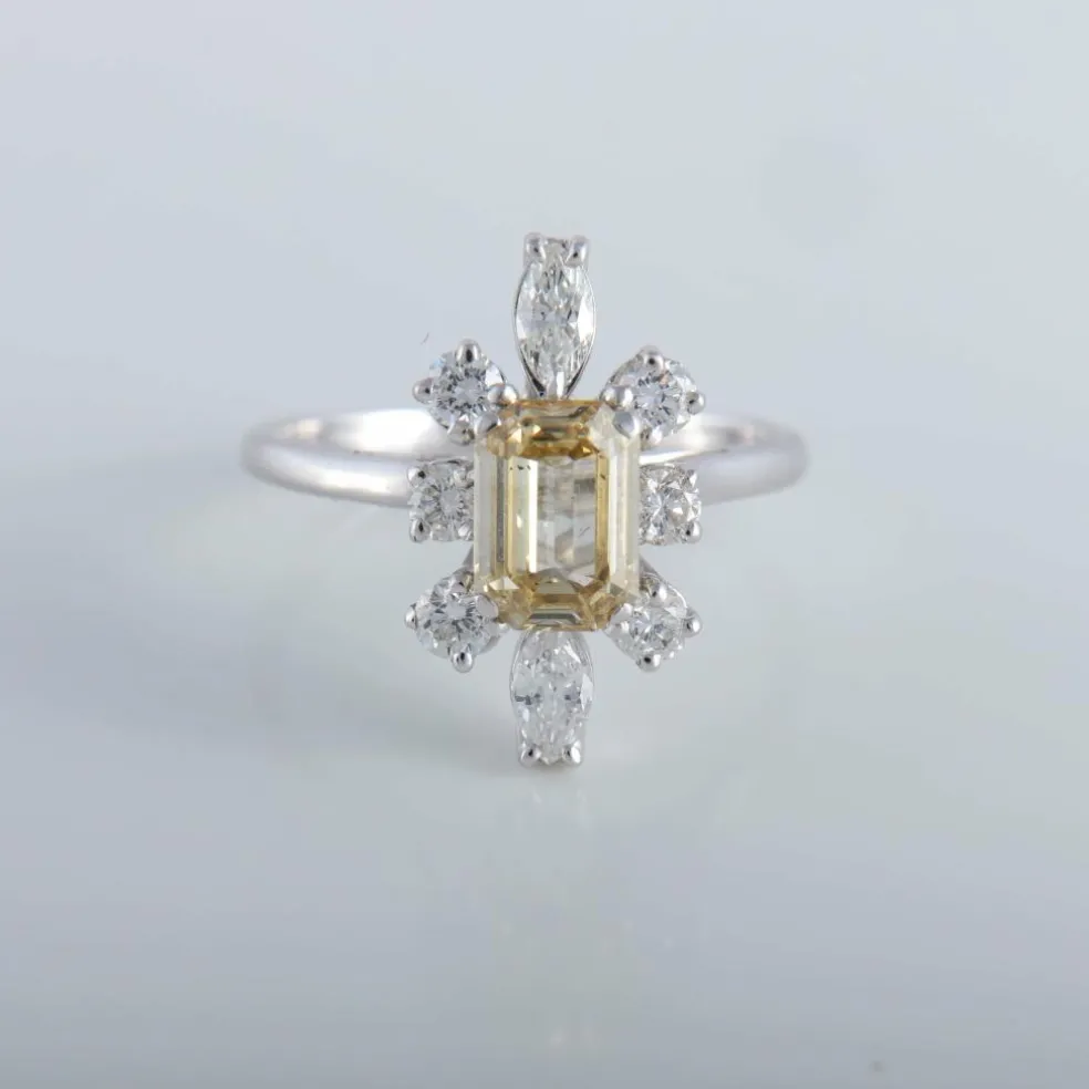 Solitaire diamant couleur naturelle