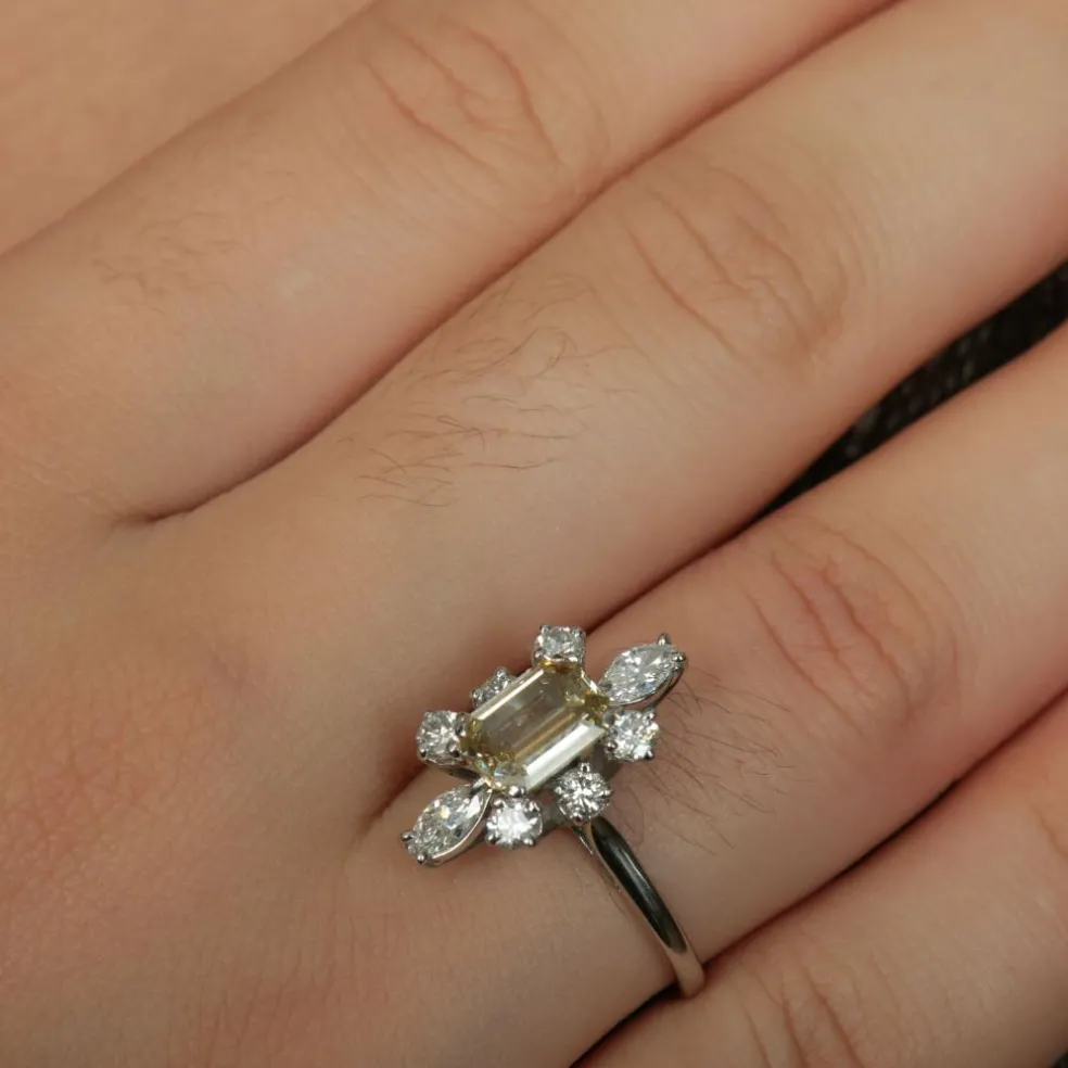 Solitaire diamant couleur naturelle