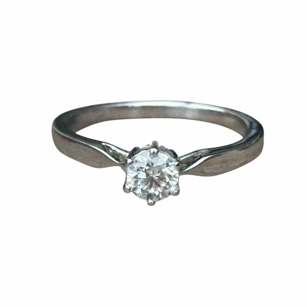 Solitaire Diamant et Or blanc