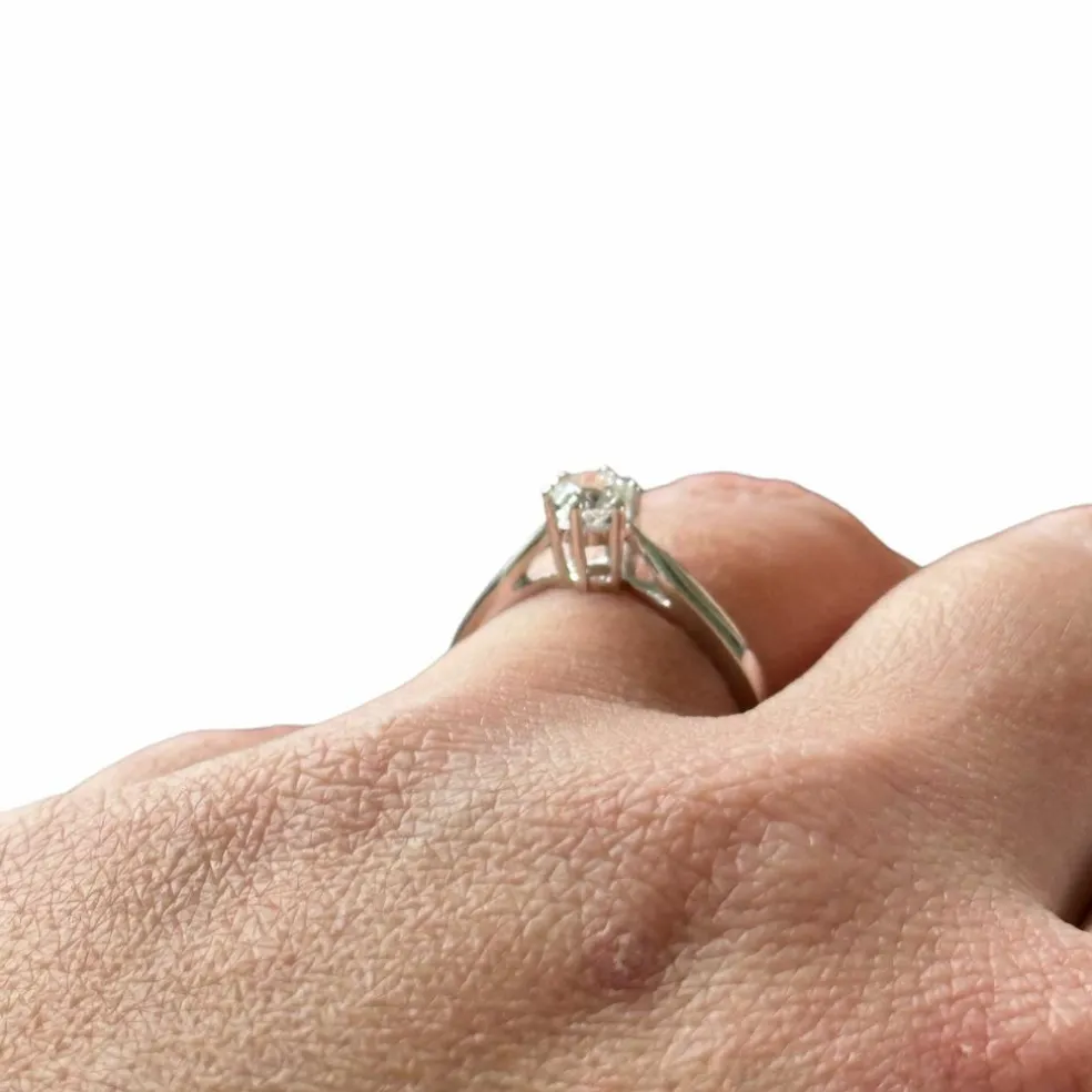 Solitaire Diamant et Or blanc