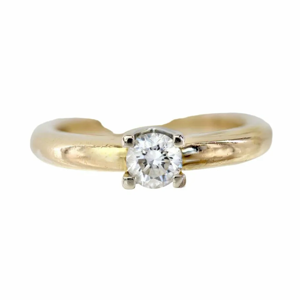 Solitaire diamant jonc or