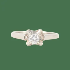 Solitaire Diamant or blanc