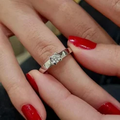 Solitaire diamant or blanc
