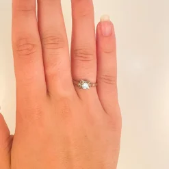 Solitaire Diamant or blanc