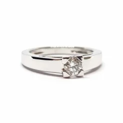 Solitaire diamant or blanc