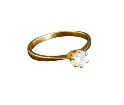 Solitaire diamant, or jaune