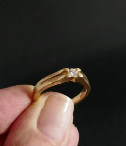 Solitaire Diamant, Or Jaune
