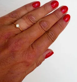 Solitaire diamant, or jaune
