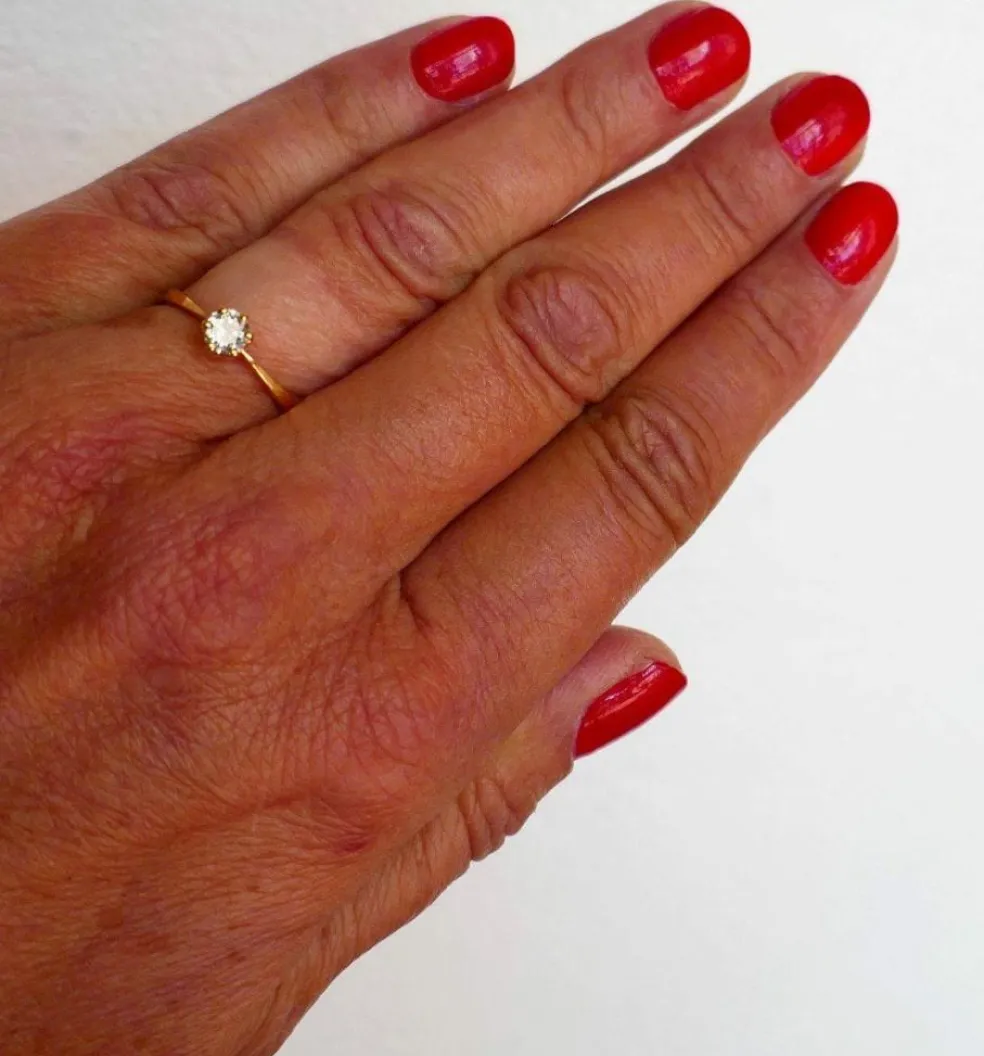 Solitaire diamant, or jaune