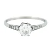Solitaire diamant saphir platine