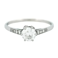 Solitaire diamant saphir platine