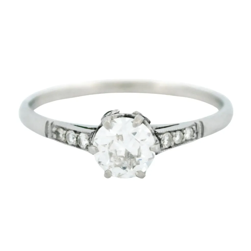 Solitaire diamant saphir platine