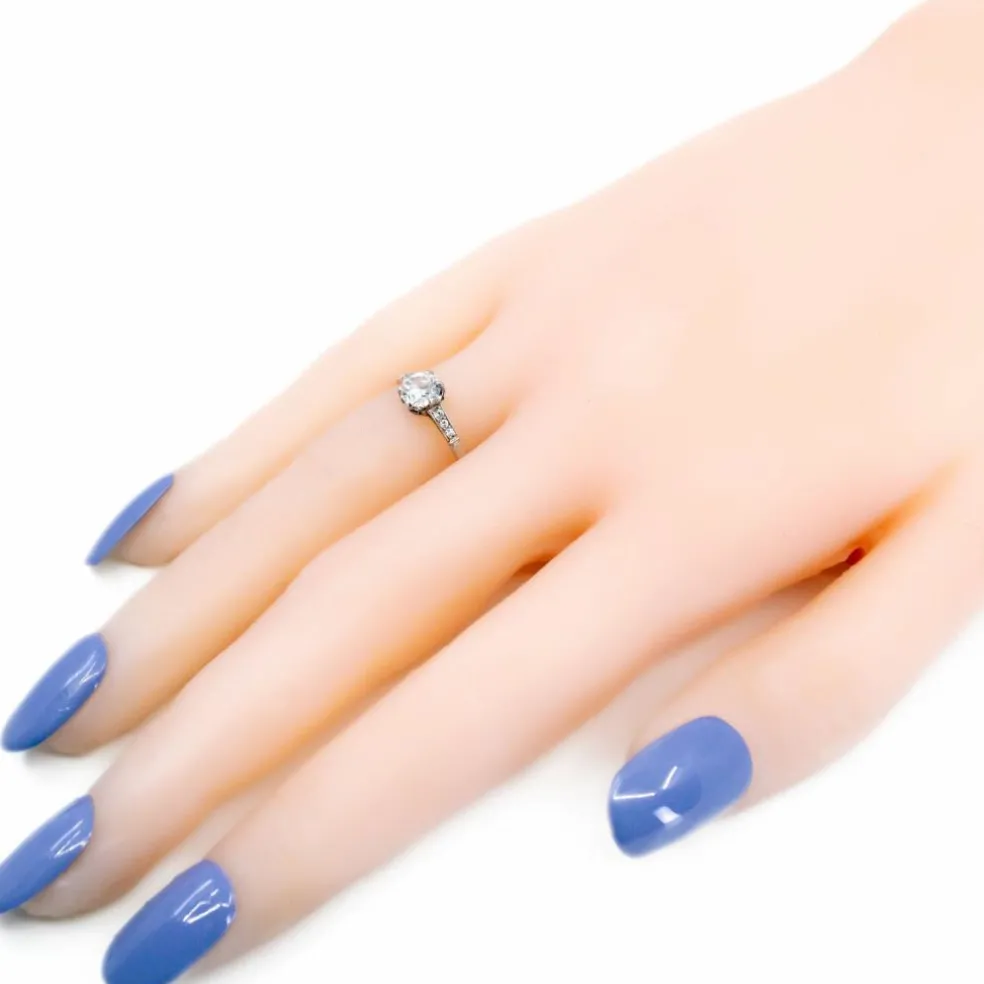 Solitaire diamant saphir platine