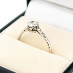 Solitaire diamant saphir platine