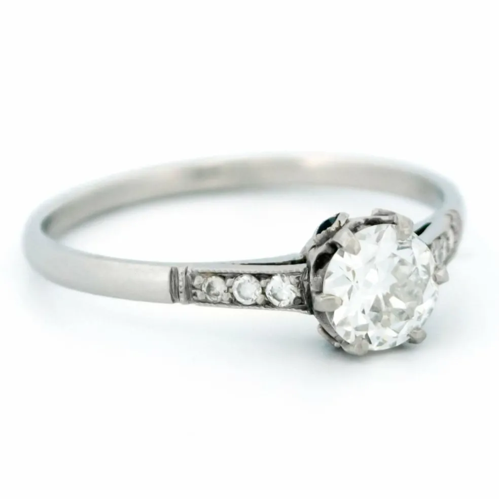 Solitaire diamant saphir platine