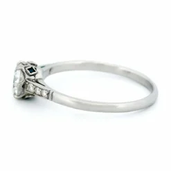 Solitaire diamant saphir platine