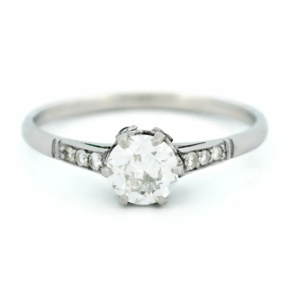 Solitaire diamant saphir platine